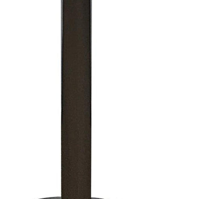 36" White and Silver Wood and Metal Pedestal Base Round Top Dining Table