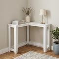 36" White Wood Corner Frame Console Table