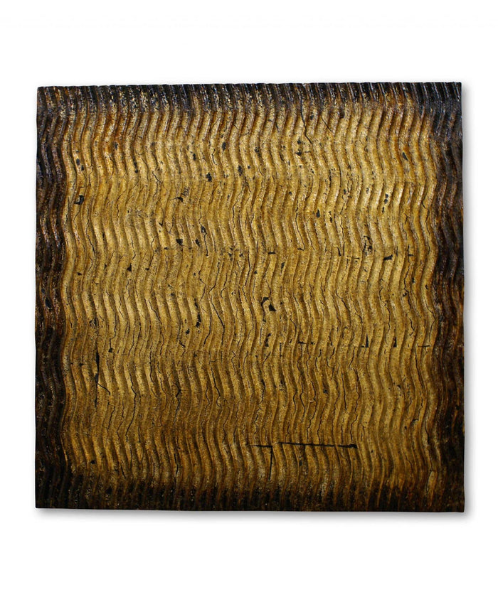 36" X 36" Bronze Square Abstract Hanging Dimensional Sculpture