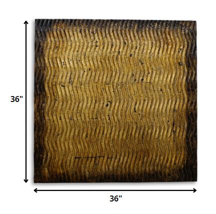 36" X 36" Bronze Square Abstract Hanging Dimensional Sculpture