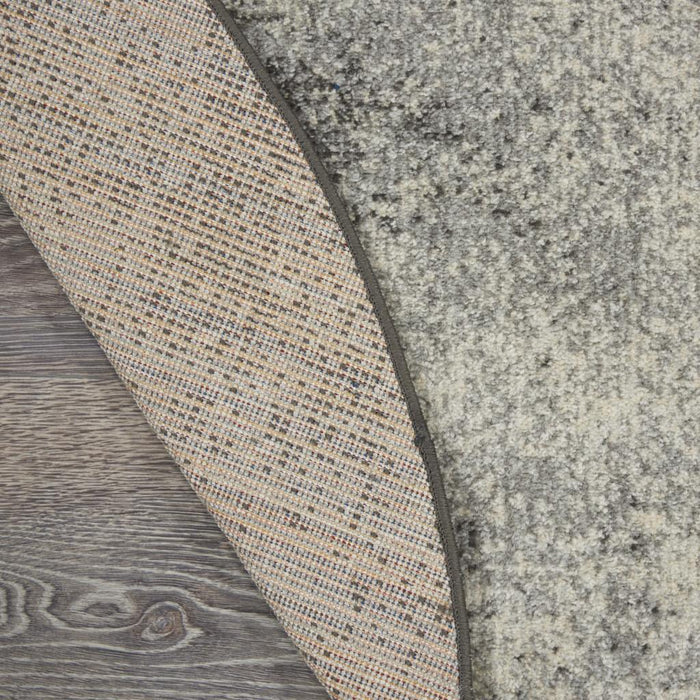 4' Gray And Ivory Abstract Round Rug