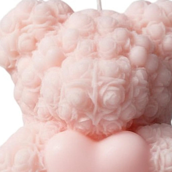 4" Pink Endless Love Scented Dimensional Teddy Bear Candle
