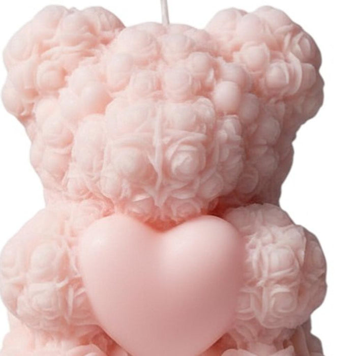 4" Pink Endless Love Scented Dimensional Teddy Bear Candle