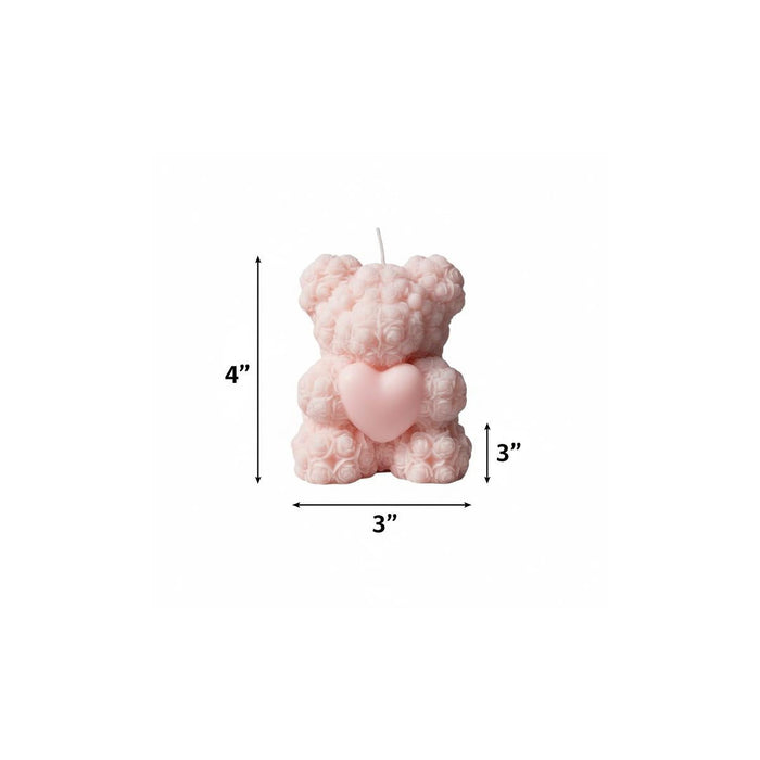 4" Pink Love Spell Scented Dimensional Teddy Bear Candle