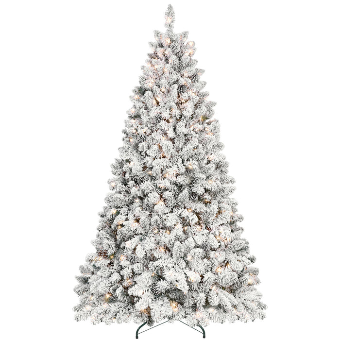 4' Pre Lit Full Flocked Spruce Christmas Tree
