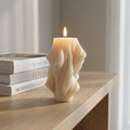 4" White Coconut And Hibiscus Scented Dimensional Twist Candle