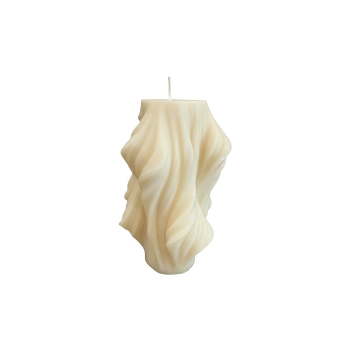 4" White Coconut And Hibiscus Scented Dimensional Twist Candle