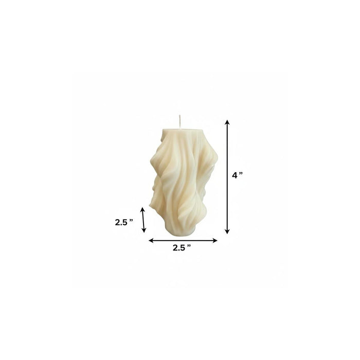 4" White Coconut And Hibiscus Scented Dimensional Twist Candle