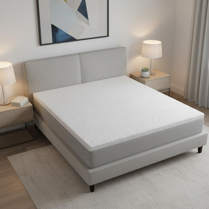 4" White Memory Foam California King Mattress Topper
