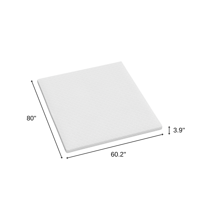 4" White Memory Foam Queen Mattress Topper