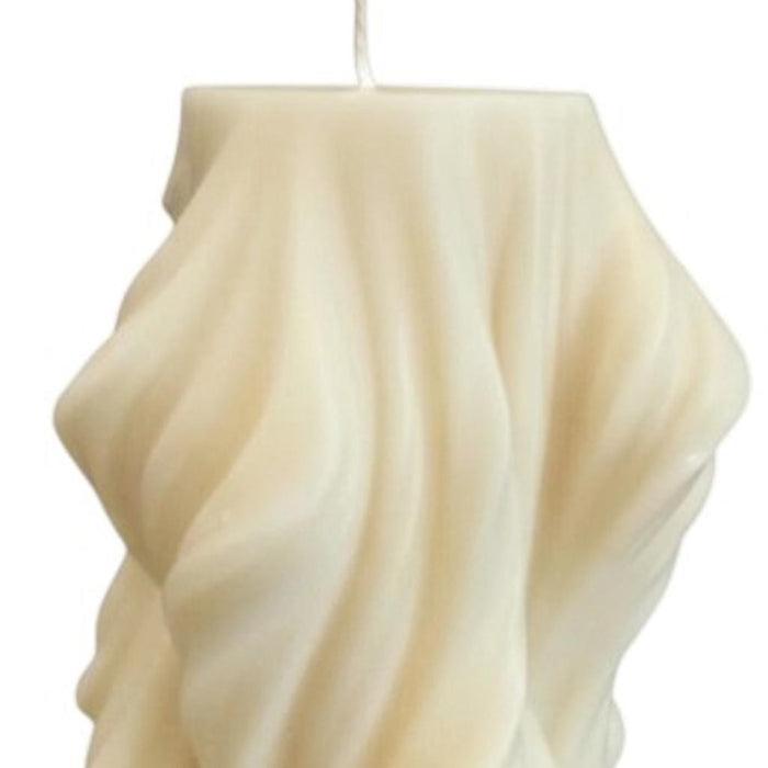 4" White Peony Scented Dimensional Twist Candle