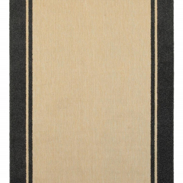4' X 5' Beige And Black Indoor Outdoor Area Rug
