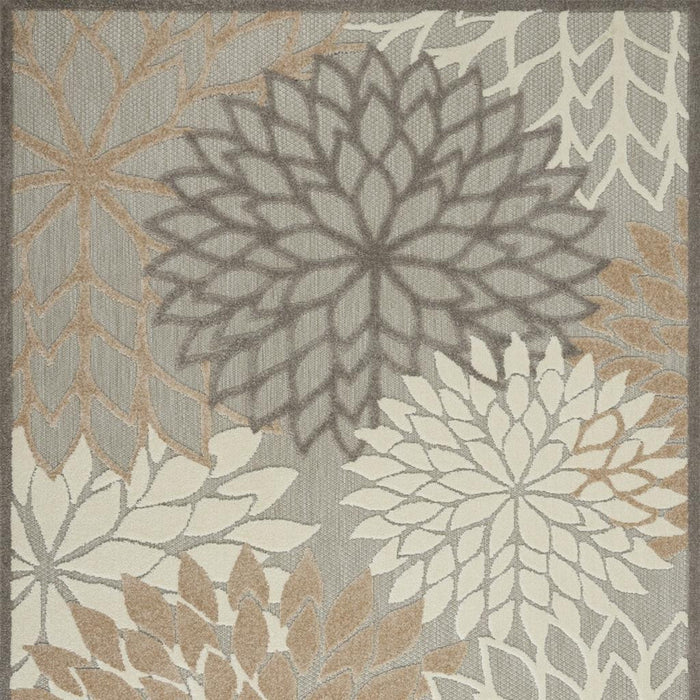 4' X 6' Gray And Ivory Indoor Outdoor Area Rug