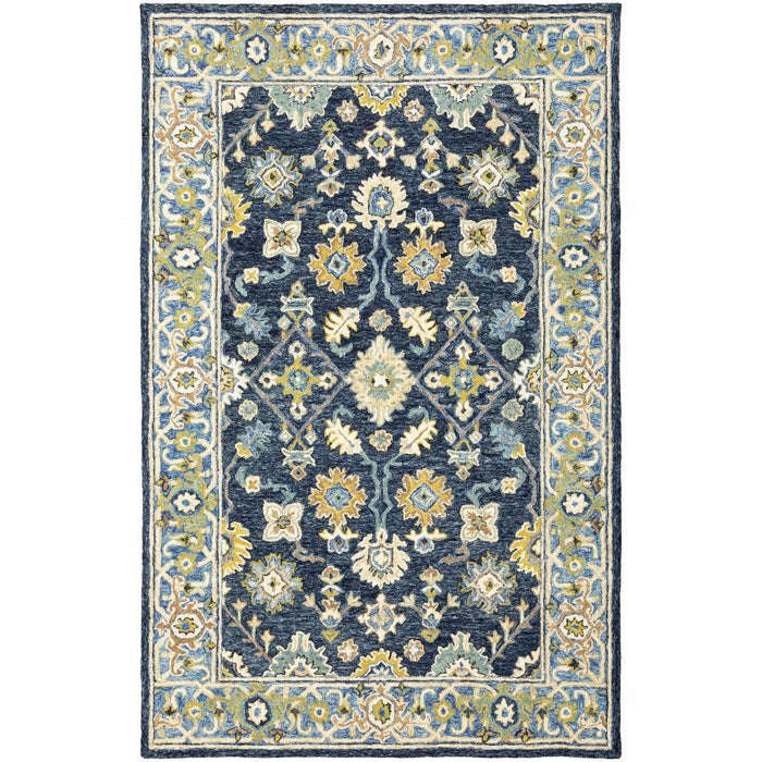 4' X 6' Navy And Blue Bohemian Area Rug