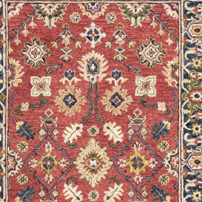 4' X 6' Red And Blue Bohemian Area Rug