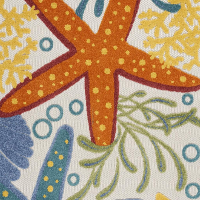 4' X 6' Yellow And Ivory Indoor Outdoor Area Rug
