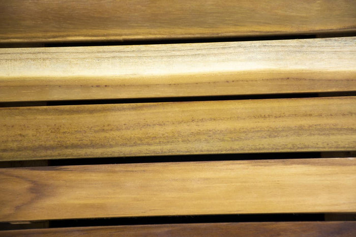 40" Brown Teak Slat Non Slip Bath Mat