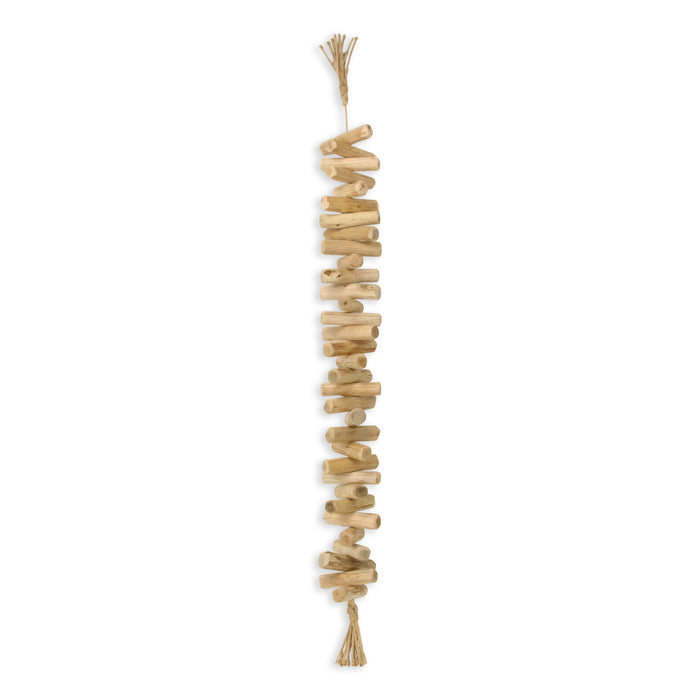 40" Brown Wood Rods And Rope Decorative Tassel
