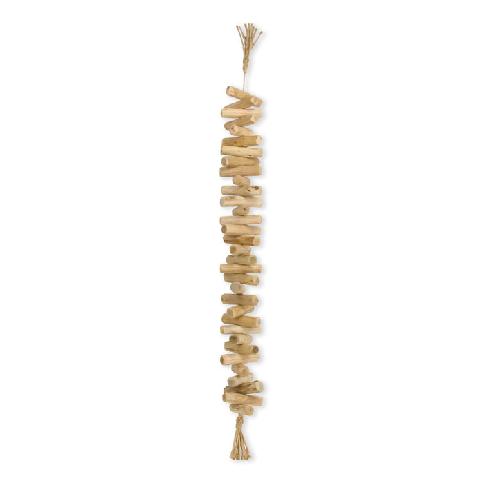 40" Brown Wood Rods And Rope Decorative Tassel