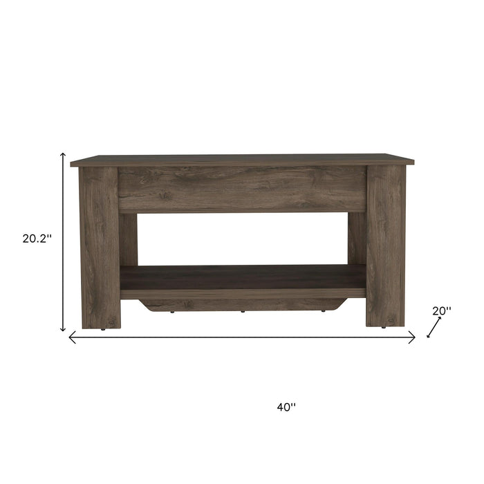 40" Dark Brown Storage Bench with Flip Top