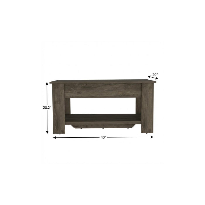 40" Dark Brown Wood Storage Bench With Flip Top Shoe Storage And Shelves