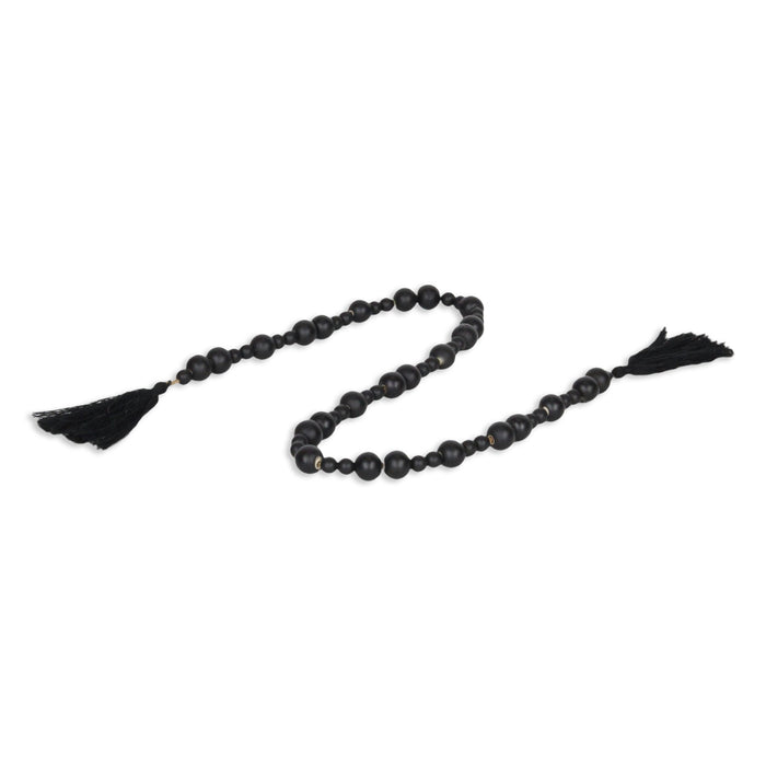 42" Black Wood Hand Painted Decorative Tassel