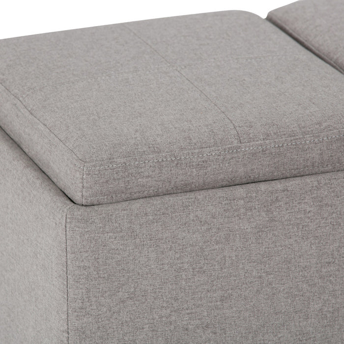 42" Cloud And Dark Brown Ottoman With Storage