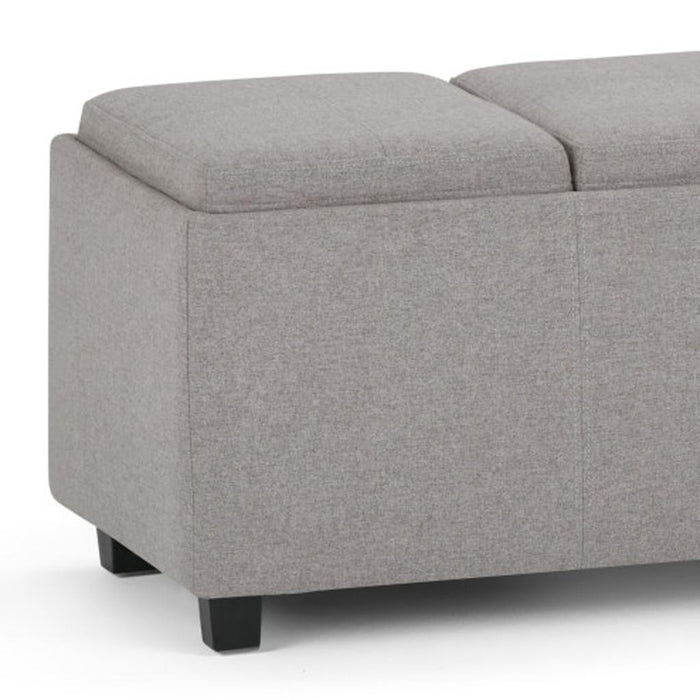 42" Cloud And Dark Brown Ottoman With Storage