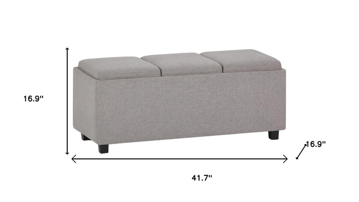 42" Cloud And Dark Brown Ottoman With Storage