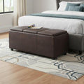42" Dark Brown Ottoman With Storage