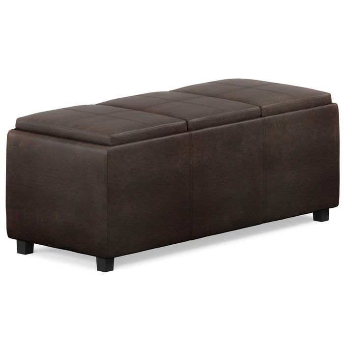 42" Dark Brown Ottoman With Storage