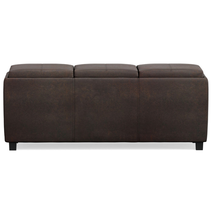 42" Dark Brown Ottoman With Storage