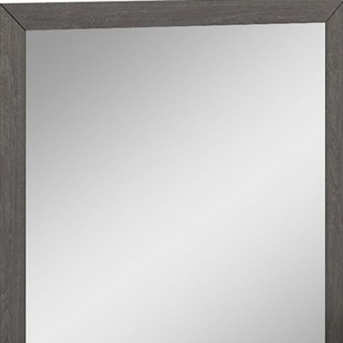 43" Gray Wood Dresser Mount Framed Mirror