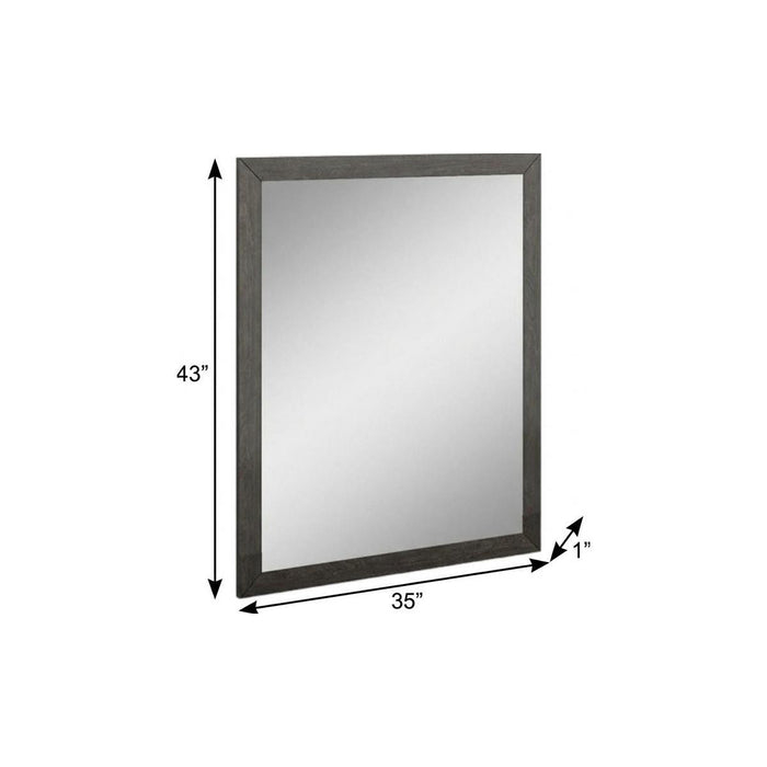 43" Gray Wood Dresser Mount Framed Mirror
