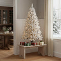 4.5' Pre Lit Full Flocked Spruce Christmas Tree