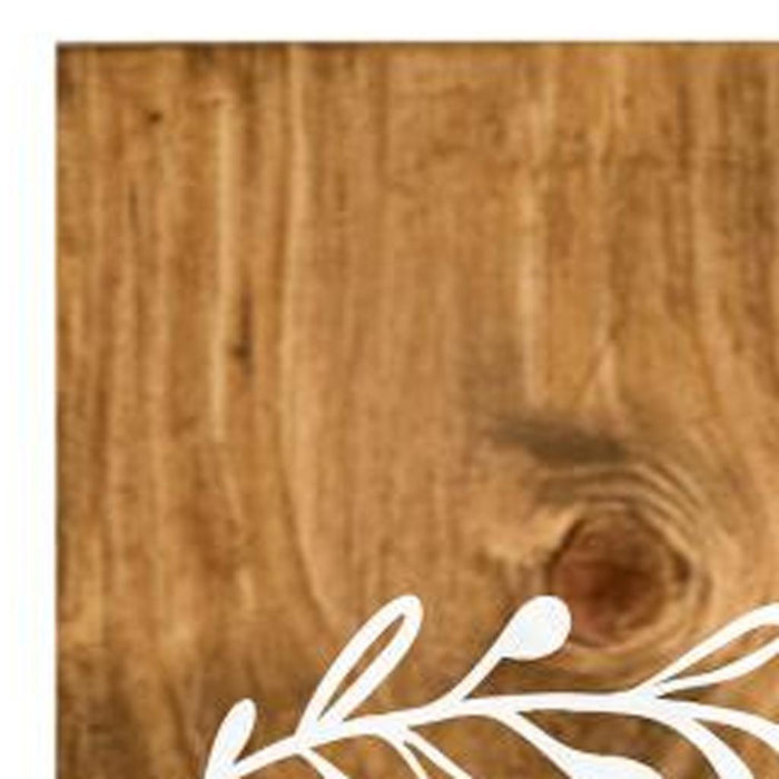 47" Natural And White Solid Wood Home Porch Sign