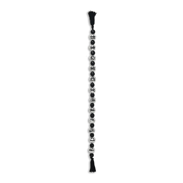 48" Black And Silver Bling Bling Beads Decorative Tassel
