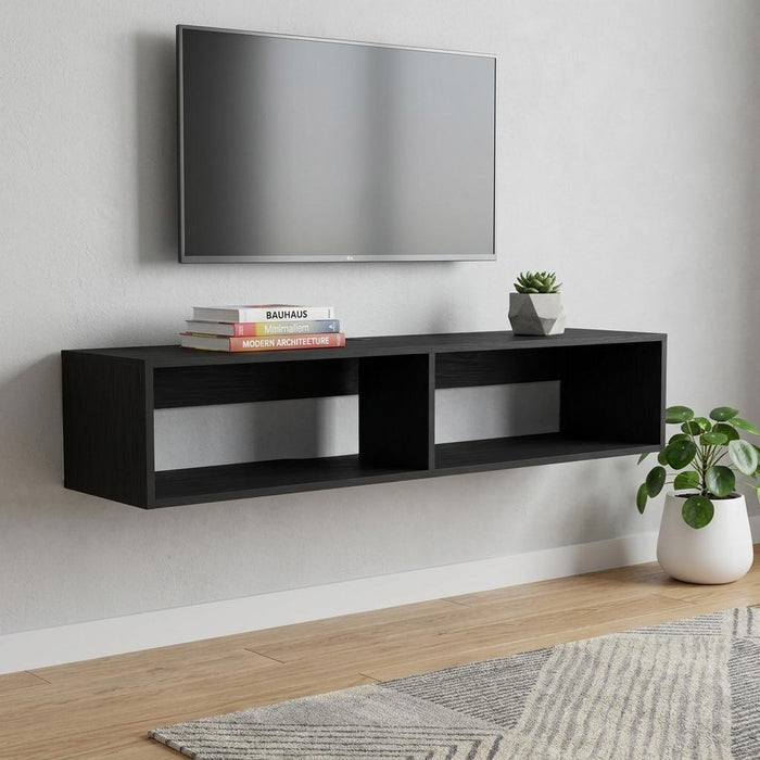 48" Black Floating Mount Entertainment Center