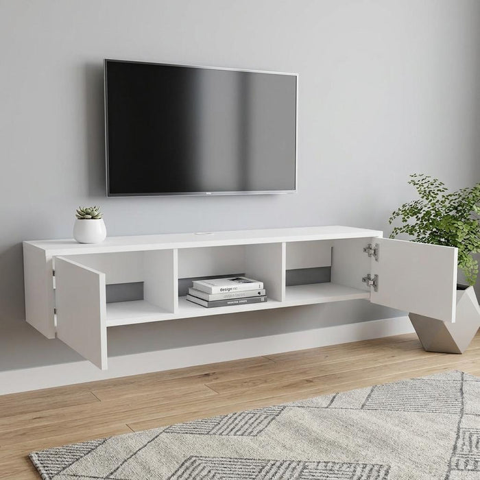 49" White Floating Mount TV Stand