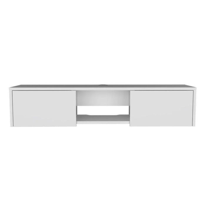 49" White Floating Mount TV Stand