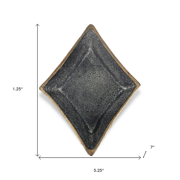 5" Black Cast Iron Diamond Square Bowl