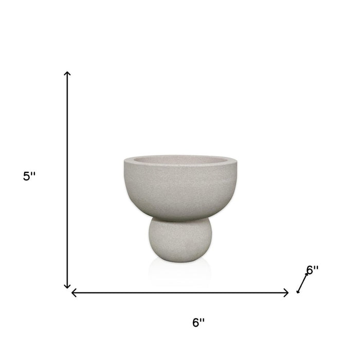 5" Cream Stone Decorative Bowl