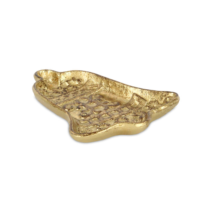 5" Gold Cast Iron Christmas Bell Trinket Tray