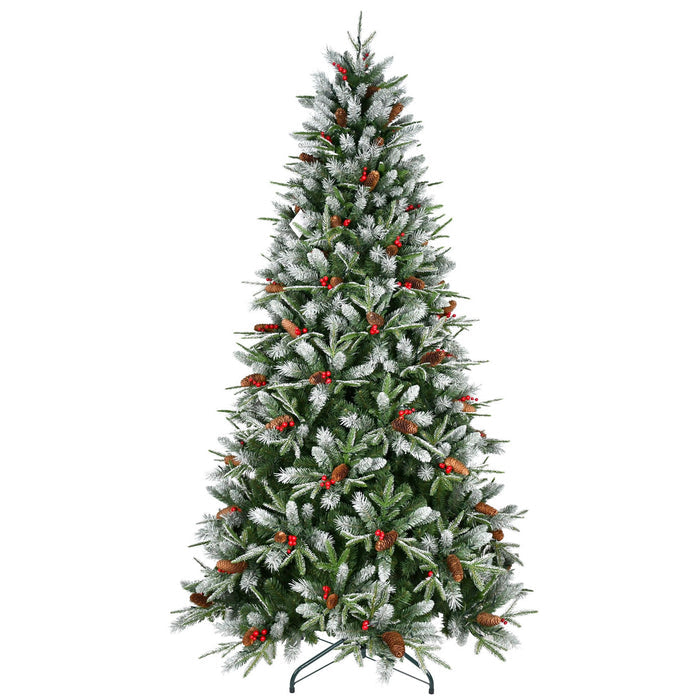 5' Green And White Full Fir Christmas Tree With Decorations