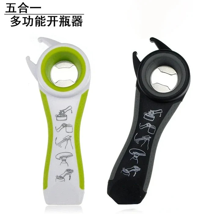 5 in 1 Multi function  Stainless Steel plastic Can jar bottle open can Opener Beer Good Kitchen Tool tools