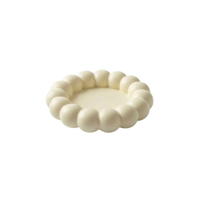 5" Light Yellow Resin Handmade Round Trinket Tray
