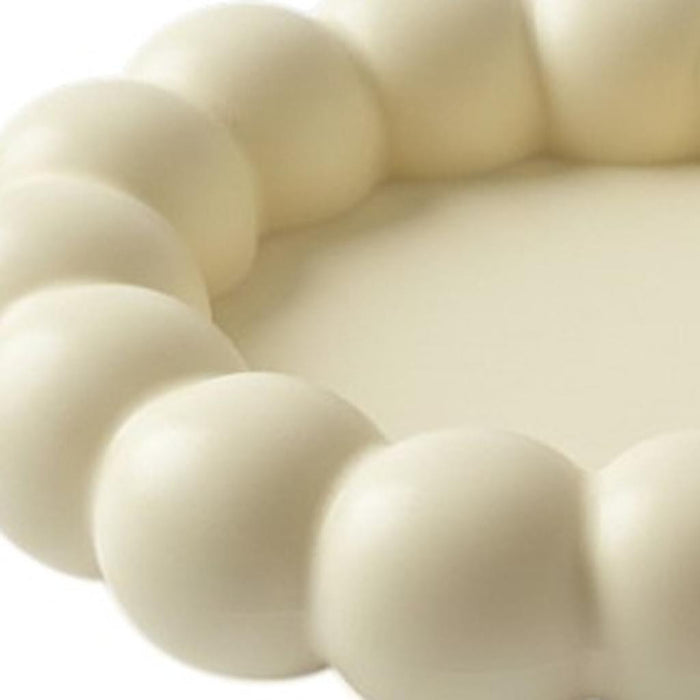 5" Light Yellow Resin Handmade Round Trinket Tray