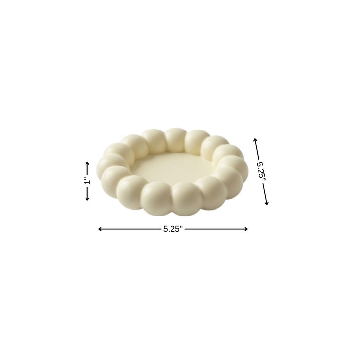 5" Light Yellow Resin Handmade Round Trinket Tray