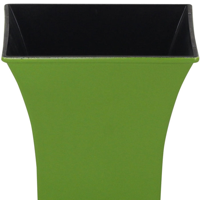 5" Lime Green Recycled Plastic Indoor Outdoor Square Pot Planter