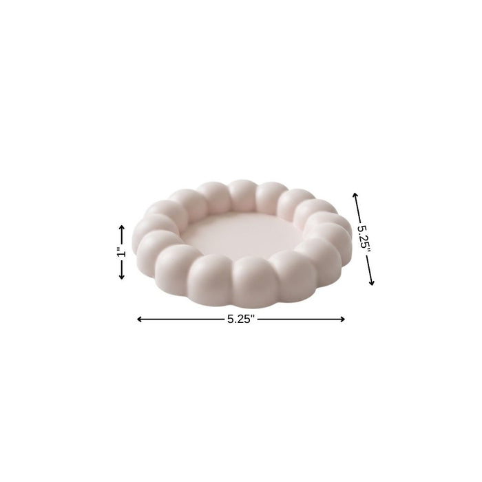 5" Pale Pink Resin Handmade Round Trinket Tray